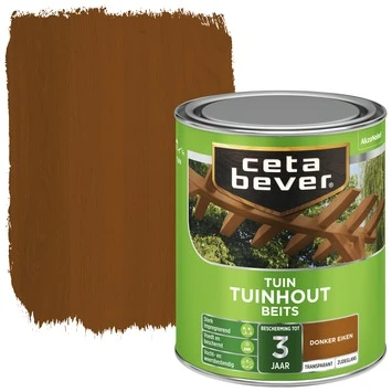 CetaBever Tuinhoutbeits Transparant Donker Eiken Zijdeglans 750 Ml 3 CetaBever Tuinhoutbeits Transparant Donker Eiken Zijdeglans 750 Ml