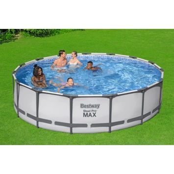 Bestway Zwembad Rond Pro Steel Max 457x107 Cm Met Ladder En Afdekzeil 4 Bestway Zwembad Rond Pro Steel Max 457x107 Cm Met Ladder En Afdekzeil - Afbeelding 2