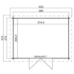 Tuinhuis Mikkel Geïmpregneerd 420x315 Cm -Buitenleven & Tuin 123 1503