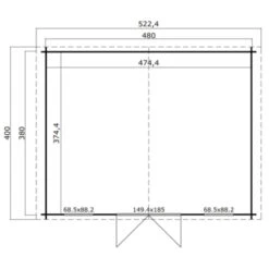 Tuinhuis Stinna 480x380cm Blank -Buitenleven & Tuin 123 1529