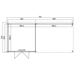 Tuinhuis Esther 681x292 Cm Blank -Buitenleven & Tuin 123 1590