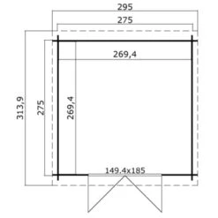 Tuinhuis Bas 275x275cm Geïmpregneerd  -Buitenleven & Tuin 123 1633