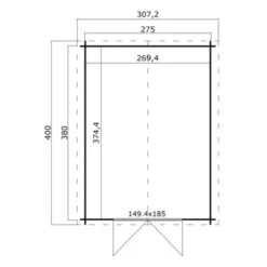 Tuinhuis Noor 275x380cm Geïmpregneerd  -Buitenleven & Tuin 123 1653