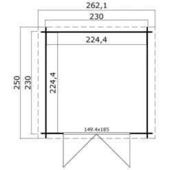 Tuinhuis Indy 230x230cm Blank -Buitenleven & Tuin 123 1656