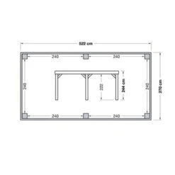 Overkapping Douglas Hout Blank Met Achterwand 270x522 Cm -Buitenleven & Tuin 123 1678