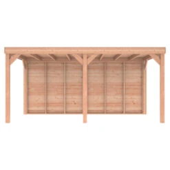 Overkapping Douglas Hout Blank Met Achterwand 270x522 Cm -Buitenleven & Tuin 123 1680