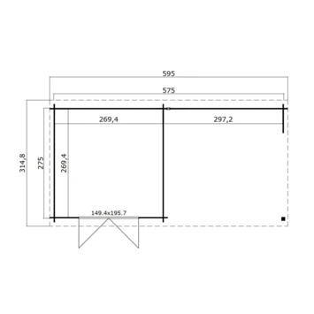 Tuinhuis Marin 575x275cm Geïmpregneerd 5 Tuinhuis Marin 575x275cm Geïmpregneerd - Afbeelding 3