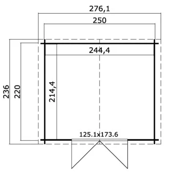 Tuinhuis Talinn 276x236 Cm 4 Tuinhuis Talinn 276x236 Cm - Afbeelding 2