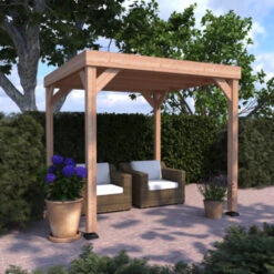 Overkapping Douglas Hout Blank 270x270 Cm -Buitenleven & Tuin 123 1738