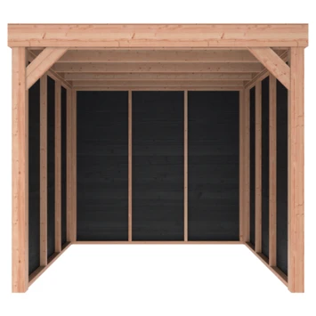 Overkapping Douglas Hout Zwart Met Achterwand En 2 Zijwanden 270x270 Cm 6 Overkapping Douglas Hout Zwart Met Achterwand En 2 Zijwanden 270x270 Cm - Afbeelding 4