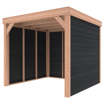 Overkapping Douglas Hout Zwart Met Achterwand En 2 Zijwanden 270x270 Cm 8 Overkapping Douglas Hout Zwart Met Achterwand En 2 Zijwanden 270x270 Cm - Afbeelding 6