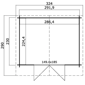 Tuinhuis Mark 292x230cm Geïmpregneerd 5 Tuinhuis Mark 292x230cm Geïmpregneerd - Afbeelding 3
