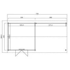 Tuinhuis Joost 710x330cm Geïmpregneerd Olijfgroen -Buitenleven & Tuin 123 1774