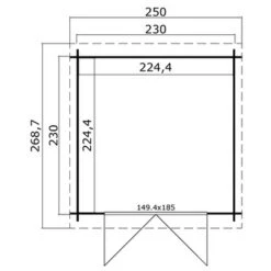 Tuinhuis Iris Geïmpregneerd 250x270 Cm -Buitenleven & Tuin 123 1793