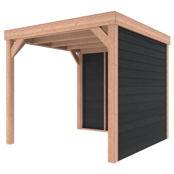 Overkapping Douglas Hout Zwart Met Achterwand En Zijwand 270x270 Cm 8 Overkapping Douglas Hout Zwart Met Achterwand En Zijwand 270x270 Cm - Afbeelding 6