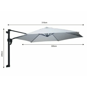 Muurparasol Sarezzo Ecru Ø300 Cm 4 Muurparasol Sarezzo Ecru Ø300 Cm - Afbeelding 2