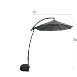 Zweefparasol Florida Antraciet Ø300 Cm -Buitenleven & Tuin 123 1954