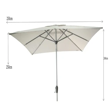 Parasol Ibiza Wit Vierkant Ø250 Cm 4 Parasol Ibiza Wit Vierkant Ø250 Cm - Afbeelding 2