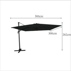 Zweefparasol Ibiza Zwart/Donkergrijs Vierkant Ø300 Cm 7 Zweefparasol Ibiza Zwart/Donkergrijs Vierkant Ø300 Cm -Buitenleven & Tuin 123 1980