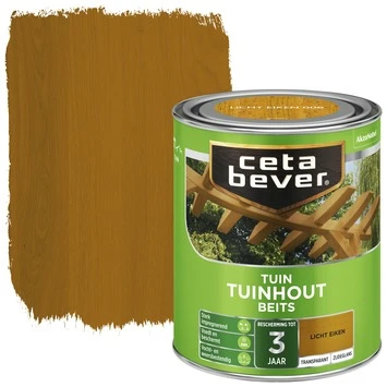 CetaBever Tuinhoutbeits Transparant Licht Eik Zijdeglans 750 Ml 4 CetaBever Tuinhoutbeits Transparant Licht Eik Zijdeglans 750 Ml - Afbeelding 2