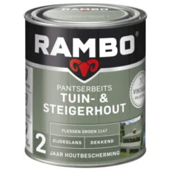 Rambo Vintage Pantserbeits Tuin- En Steigerhout Dekkend Flessen Groen Zijdeglans 750 Ml 7 Rambo Vintage Pantserbeits Tuin- En Steigerhout Dekkend Flessen Groen Zijdeglans 750 Ml -Buitenleven & Tuin 123 227