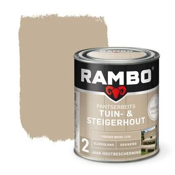Rambo Vintage Pantserbeits Tuin- En Steigerhout Dekkend Poeder Beige Zijdeglans 750 Ml 3 Rambo Vintage Pantserbeits Tuin- En Steigerhout Dekkend Poeder Beige Zijdeglans 750 Ml