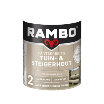 Rambo Vintage Pantserbeits Tuin- En Steigerhout Dekkend Poeder Beige Zijdeglans 750 Ml 6 Rambo Vintage Pantserbeits Tuin- En Steigerhout Dekkend Poeder Beige Zijdeglans 750 Ml - Afbeelding 4