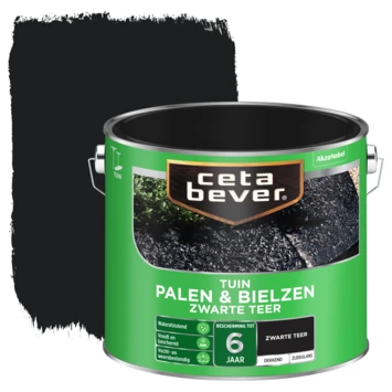 Cetabever Palen & Bielzen Zwarte Teer Dekkend Zijdeglans 2,5 L 3 Cetabever Palen & Bielzen Zwarte Teer Dekkend Zijdeglans 2,5 L