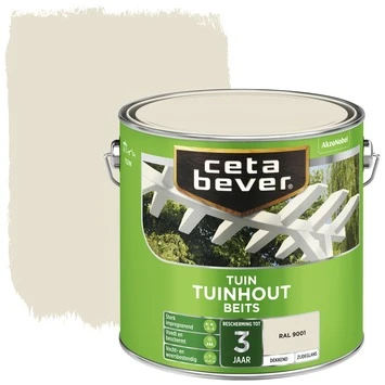 CetaBever Tuinhoutbeits Dekkend RAL 9001 Zijdeglans 2,5 L 3 CetaBever Tuinhoutbeits Dekkend RAL 9001 Zijdeglans 2,5 L