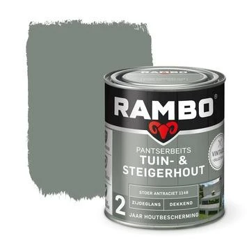 Rambo Vintage Pantserbeits Tuin- En Steigerhout Dekkend Stoer Antraciet Zijdeglans 750 Ml 3 Rambo Vintage Pantserbeits Tuin- En Steigerhout Dekkend Stoer Antraciet Zijdeglans 750 Ml