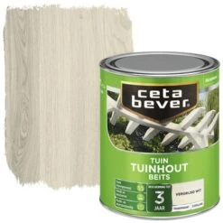 CetaBever Tuinhoutbeits Transparant Vergrijsd Wit Zijdeglans 750 Ml
