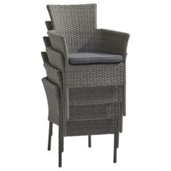Stapelstoel Malaga Antraciet Wicker 5 Stapelstoel Malaga Antraciet Wicker -Buitenleven & Tuin 123 483