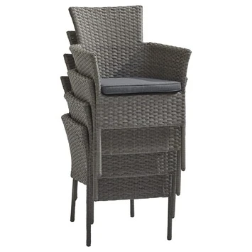 Stapelstoel Malaga Antraciet Wicker 4 Stapelstoel Malaga Antraciet Wicker - Afbeelding 2