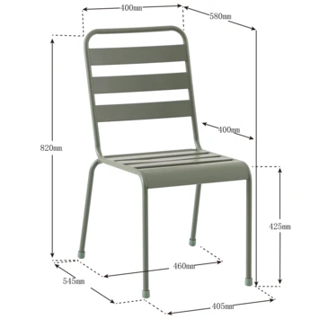 Stoel Digne Legergroen 4 Stoel Digne Legergroen - Afbeelding 2