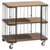 Trolley Monza Zwart Staal/Hout 76x80x45 Cm -Buitenleven & Tuin 123 65