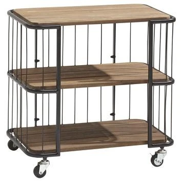 Trolley Monza Zwart Staal/Hout 76x80x45 Cm 3 Trolley Monza Zwart Staal/Hout 76x80x45 Cm