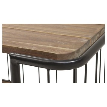 Trolley Monza Zwart Staal/Hout 76x80x45 Cm 4 Trolley Monza Zwart Staal/Hout 76x80x45 Cm - Afbeelding 2