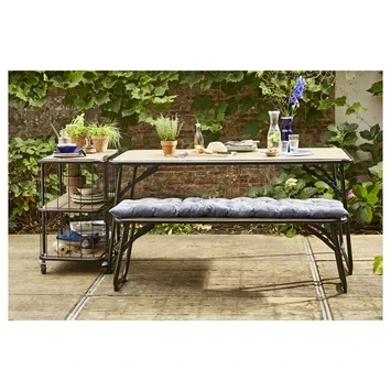 Trolley Monza Zwart Staal/Hout 76x80x45 Cm 5 Trolley Monza Zwart Staal/Hout 76x80x45 Cm - Afbeelding 3