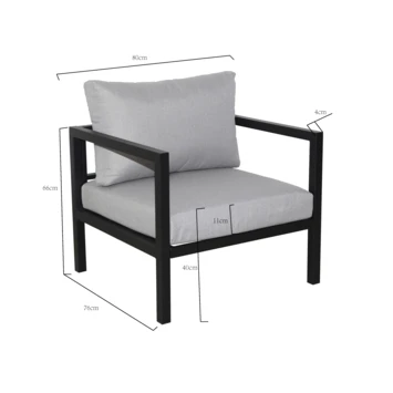 Loungestoel Evora Antraciet 4 Loungestoel Evora Antraciet - Afbeelding 2