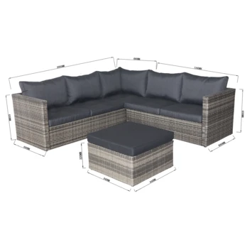 Loungeset Novara Antraciet 4 Loungeset Novara Antraciet - Afbeelding 2