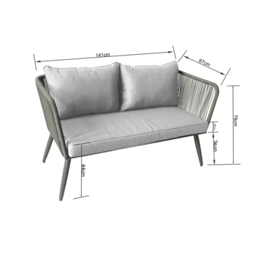 Loungebank Pamplona Legergroen 4 Loungebank Pamplona Legergroen - Afbeelding 2