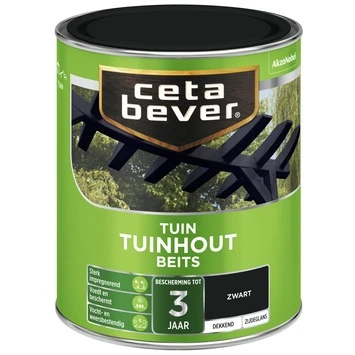 CetaBever Tuinhoutbeits Dekkend Zwart Zijdeglans 750 Ml 4 CetaBever Tuinhoutbeits Dekkend Zwart Zijdeglans 750 Ml - Afbeelding 2