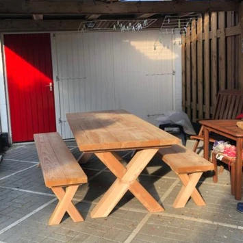 Tuinset Douglas Hout 79x245x95 Cm 4 Tuinset Douglas Hout 79x245x95 Cm - Afbeelding 2